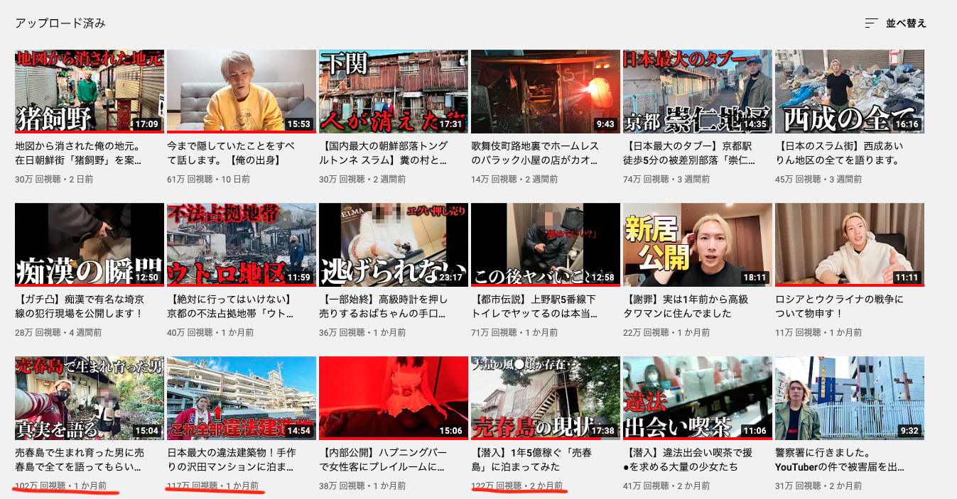 ジョーブログの最近のYouTube再生回数